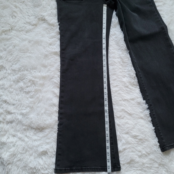 High Rise Stretch Front Patch Pocket Black Denim Trousers Jeans Size 12 - Picture 13 of 13